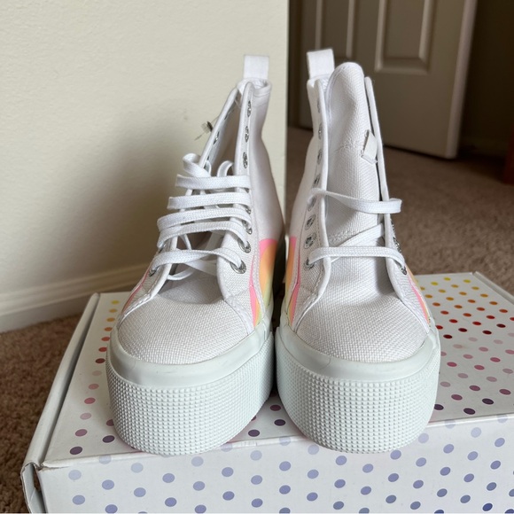 NIB Superga Rainbow Platform High Tops - Picture 10 of 13